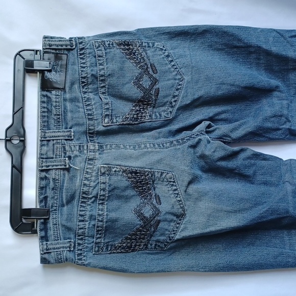 Baileys Point Black Men's Size 34 x 32 Light Wash Blue Denim Straight Leg Jeans - Picture 3 of 7